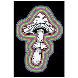 Картина по номерам на холсте Хиппи арт (психоделика, красочный гриб) - 8316 В 60x40