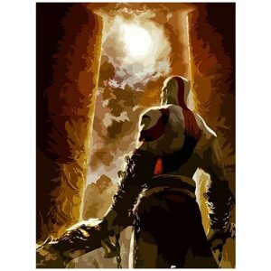 Картина по номерам на холсте Игра God of War Кратос - 6218 В 30x40