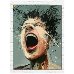 Картина по номерам на холсте Крик души (эмоции, экспрессия) - 9065 В 30x40