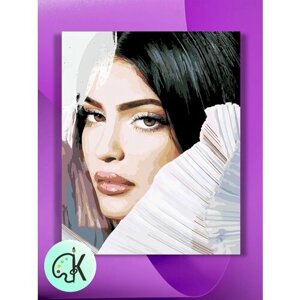Картина по номерам на холсте Kylie Jenner, 30 х 40 см