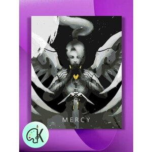 Картина по номерам на холсте Overwatch - Молитва Ангела, 40 х 50 см