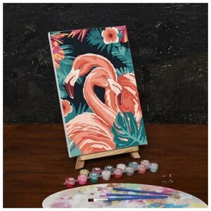 Картина по номерам на холсте с подрамником "Фламинго", 30х20 см (1 шт.)