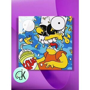 Картина по номерам на холсте Симпсоны - Бум Барт, 40 х 40 см