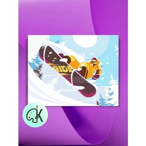 Картина по номерам на холсте Сноубордист, 30 х 40 см