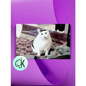 Картина по номерам на холсте Толстый кот Бендер, 30 х 40 см