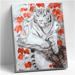 Картина по номерам с цветным холстом Molly 30х40 см Бенгальский тигр