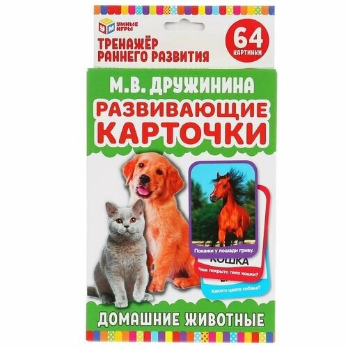 Карточки обучающие Домашние животные. М. В. Дружинина, М. А. Жукова, 32 карточки от компании М.Видео - фото 1