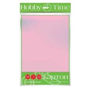 Картон крашенный в массе А4 5Л, 220 Г/КВ., розовый