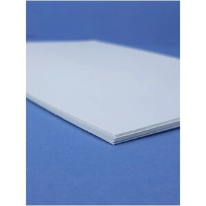 Картон мелованный, плотный, белый глянцевый А4, 100 листов, плотность 400 г/м2 для скрапбукинга, для офиса и творчества