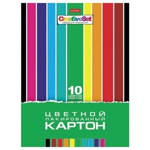 Картон Unitype цветной А4 лакированный -10 шт)