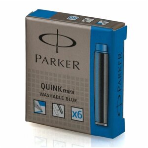 Картридж (чернила) PARKER (Паркер) Quink mini синий 6 шт в упаковке