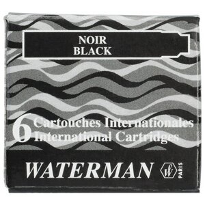 Картридж (чернила) WATERMAN (Ватерман) черный 6 шт в упаковке, 6 INK Cartridge International Black