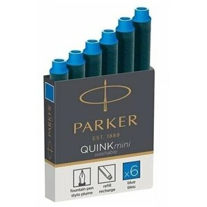 Картридж с синими чернилами 0,5мл. д/перьевой ручки Parker Quink Mini/S0767240