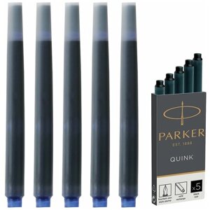 Картриджи чернильные PARKER «Cartridge Quink», комплект 5 шт., черные, 1950382