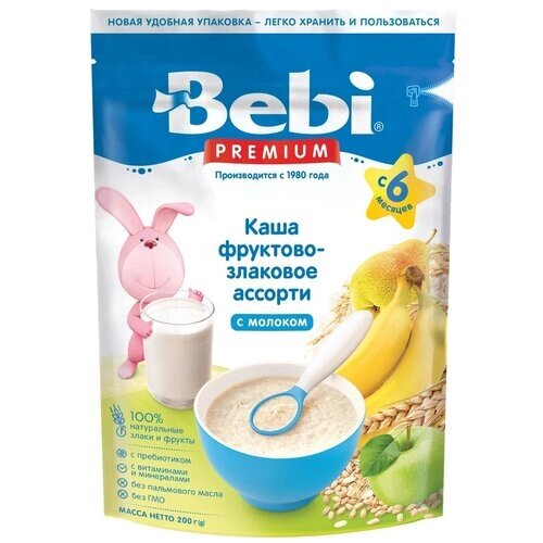 Каша молочная Bebi Premium Фруктово-злаковое ассорти с 6 мес. 200 г от компании М.Видео - фото 1