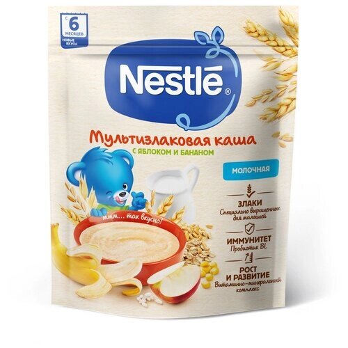 Каша молочная мультизлаковая с яблоком и бананом Nestlé с 6 мес 200г от компании М.Видео - фото 1