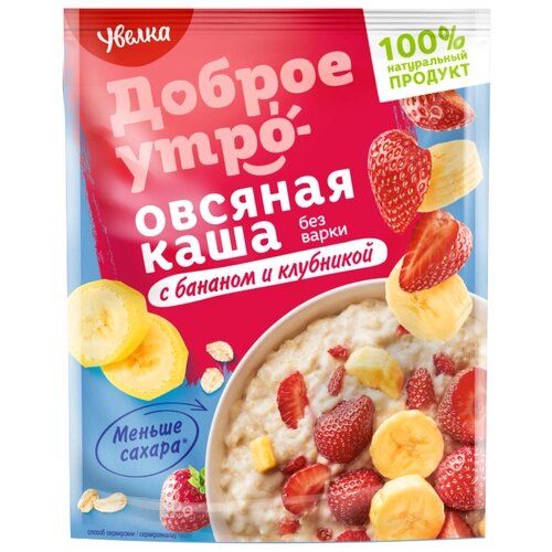 Каша Увелка овсянаяс бананом и клубникой 40 г, 20 уп. от компании М.Видео - фото 1