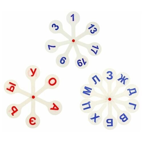 Кассы Веер, в наборе 3 веера: гласные, согласные буквы и цифры от компании М.Видео - фото 1