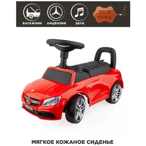 Каталка детская Mercedes-Benz, мягкое сиденье, со звуком, красная