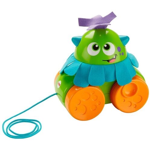 Каталка-игрушка Fisher-Price Монстрик (FHG01), зеленый/оранжевый/голубой от компании М.Видео - фото 1