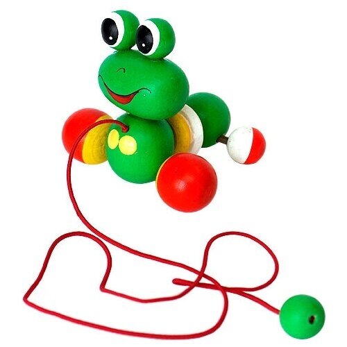 Каталка-игрушка КЛИМО Лягушонок (С74), зеленый от компании М.Видео - фото 1