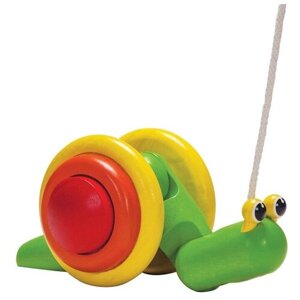 Каталка-игрушка PlanToys Pull-Along Snail (5108 / 5722), зеленый/желтый/красный