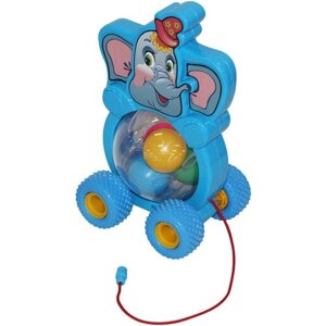 Каталка-игрушка Полесье Бимбосфера Слонёнок, 54432, голубой