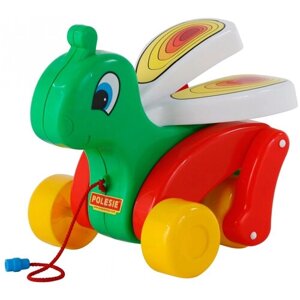 Каталка-игрушка Полесье Сверчок (56436), зеленый/красный
