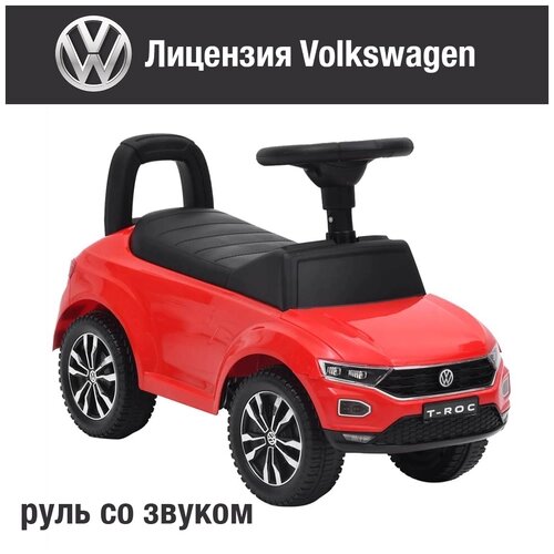 Каталка-толокар Sevillababy "Volkswagen T-ROC" со звуком (красный) от компании М.Видео - фото 1