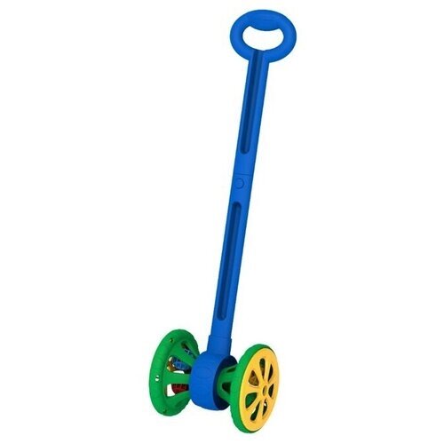 Каталка «Весёлые колёсики», с шариками, цвет сине-зелёный от компании М.Видео - фото 1