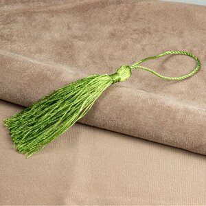 Кисть декоративная 8 см зеленая для творчества / Кисти для штор и подушек 5 штук