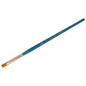Кисть ГАММА Галерея,6 синтетика, плоская, короткая ручка (301006)6, 1 шт., синий