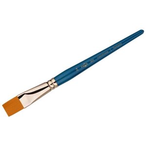 Кисть ГАММА Галерея синтетика №24, плоская, короткая ручка (301024)24, 1 шт., синий