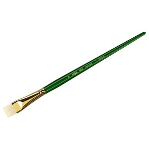 Кисть ГАММА Пейзаж щетина №12, плоская, длинная ручка (603012)12, зеленый