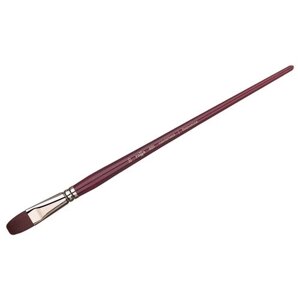 Кисть художественная синтетика бордовая Гамма "Вернисаж", плоскоовальная №20, длинная ручка