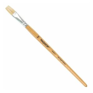 Кисть пифагор, щетина, плоская,10, деревянная лакированная ручка, пакет с подвесом, 200874