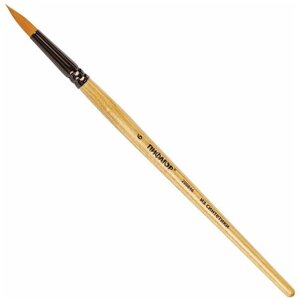 Кисть пифагор, синтетика, круглая,6, деревянная лакированная ручка, с колпачком, пакет с подвесом, 200846 В комплекте: 5шт.