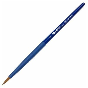 Кисть Roubloff Кисть синтетика (коричн.) круглая №5 ROUBLOFF Aqua Blue, короткая ручка, обойма soft-touch