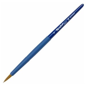 Кисть Roubloff Кисть синтетика (коричн.) круглая №6 ROUBLOFF Aqua Blue, короткая ручка, обойма soft-touch