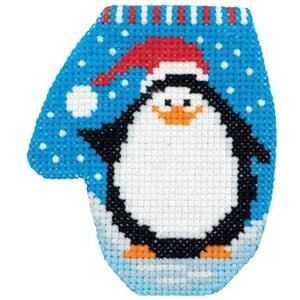 Klart Набор для вышивания Варежка с пингвином 7,5 х 8,5 см (8-367)