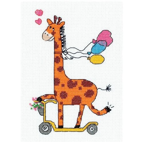 Klart Набор для вышивания Жираф на самокате 12.5 х 16.5 см (8-333) от компании М.Видео - фото 1