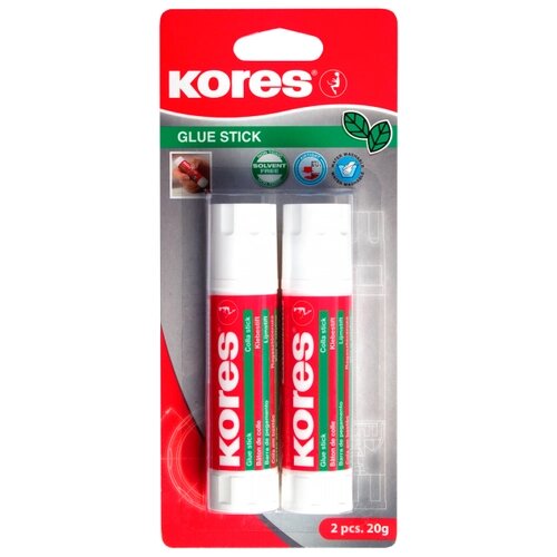 Клей-карандаш 20г Kores Metallic Style 20г, 2шт/уп син/зелен блистер 12222 от компании М.Видео - фото 1