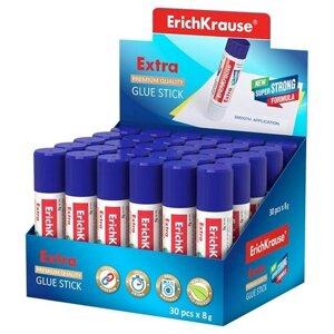 Клей-карандаш Erich Krause Extra 4433 8гр белый ПВП (30 шт. в упаковке)