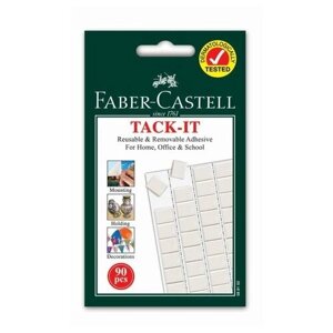 Клеящие подушечки Faber-Castell TACK-IT белые, 90 штук /упаковка, 50 г, блистер. В упаковке шт: 1