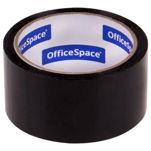 Клейкая лента упаковочная OfficeSpace, 48мм*40м, 45мкм, черная, ШК, 3 штуки