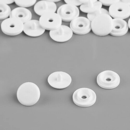Кнопка пластиковая, d = 10 мм, цвет белый (20 шт) от компании М.Видео - фото 1