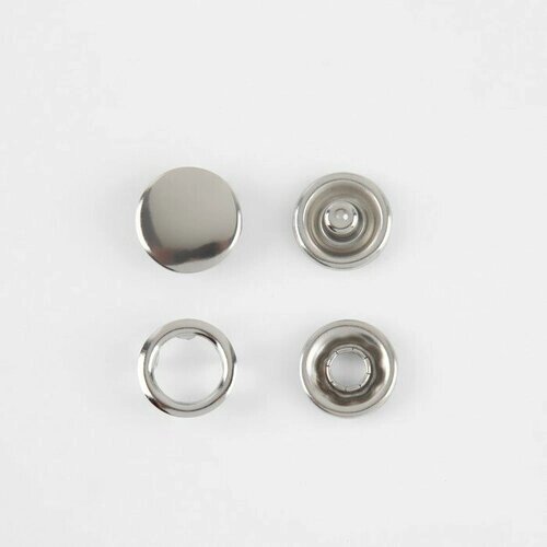 Кнопка рубашечная, закрытая, d = 9,5 мм, цвет никель (1440 шт) от компании М.Видео - фото 1