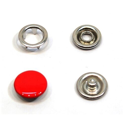 Кнопка с крышкой 9,5 мм рубашечная цв. Красный 162 (уп 20 шт.) ProKnopka от компании М.Видео - фото 1