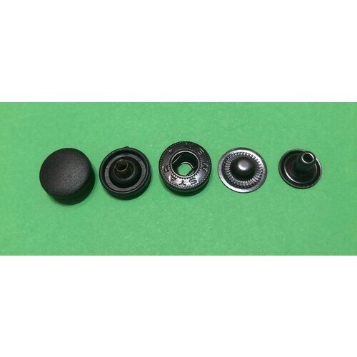 Кнопка с пластиковым верхом, низ металл d-15 мм, цвет черный, 5 штук. от компании М.Видео - фото 1