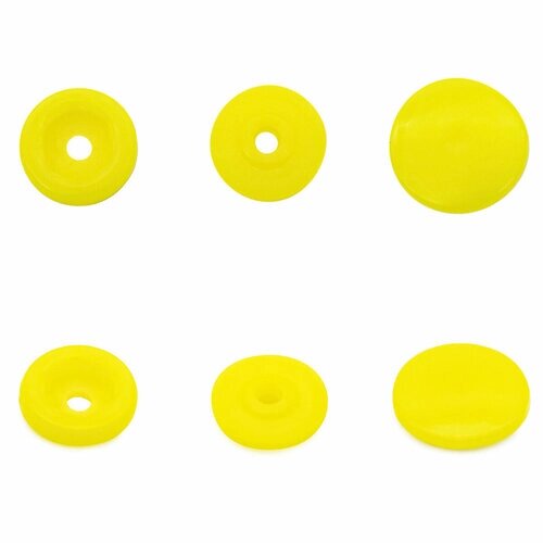 Кнопка трикотажная 12,5/10мм пластик (уп.~100шт) NEW STAR (110 жёлтый), 100 шт от компании М.Видео - фото 1